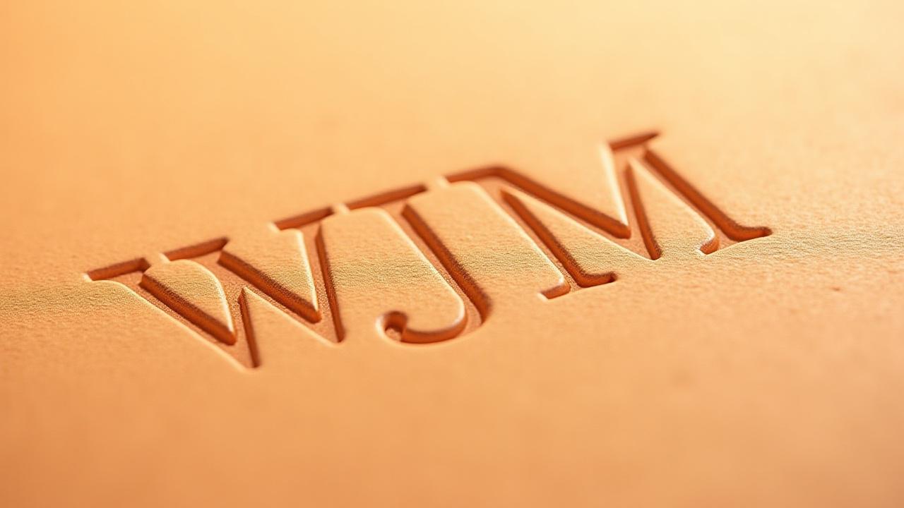 Crisp, debossed monogram of initials 'WJM' into vegetable-tanned leather