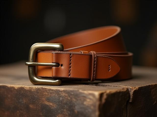 Classic Work Belt, durable and thick natural saddle leather